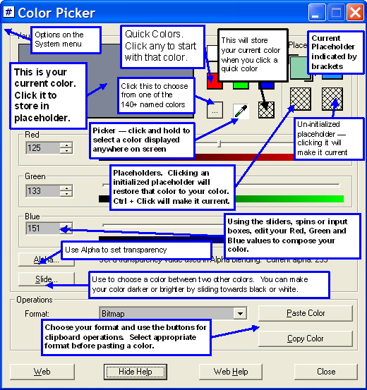 Color Picker Help Callouts